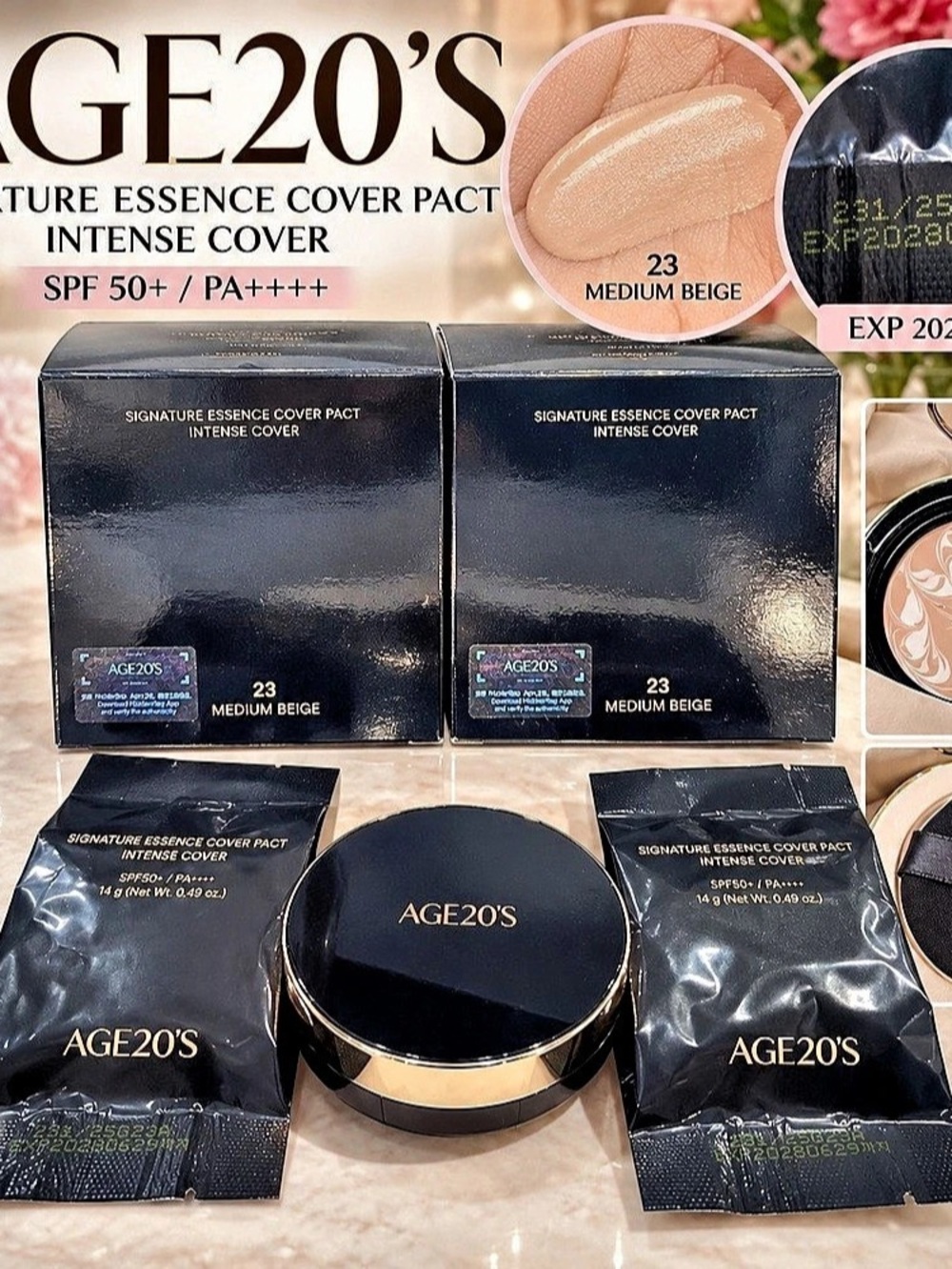 AGE20's Signature Essence Cover Pact Intense Cover Foundation Shade 23 Medium